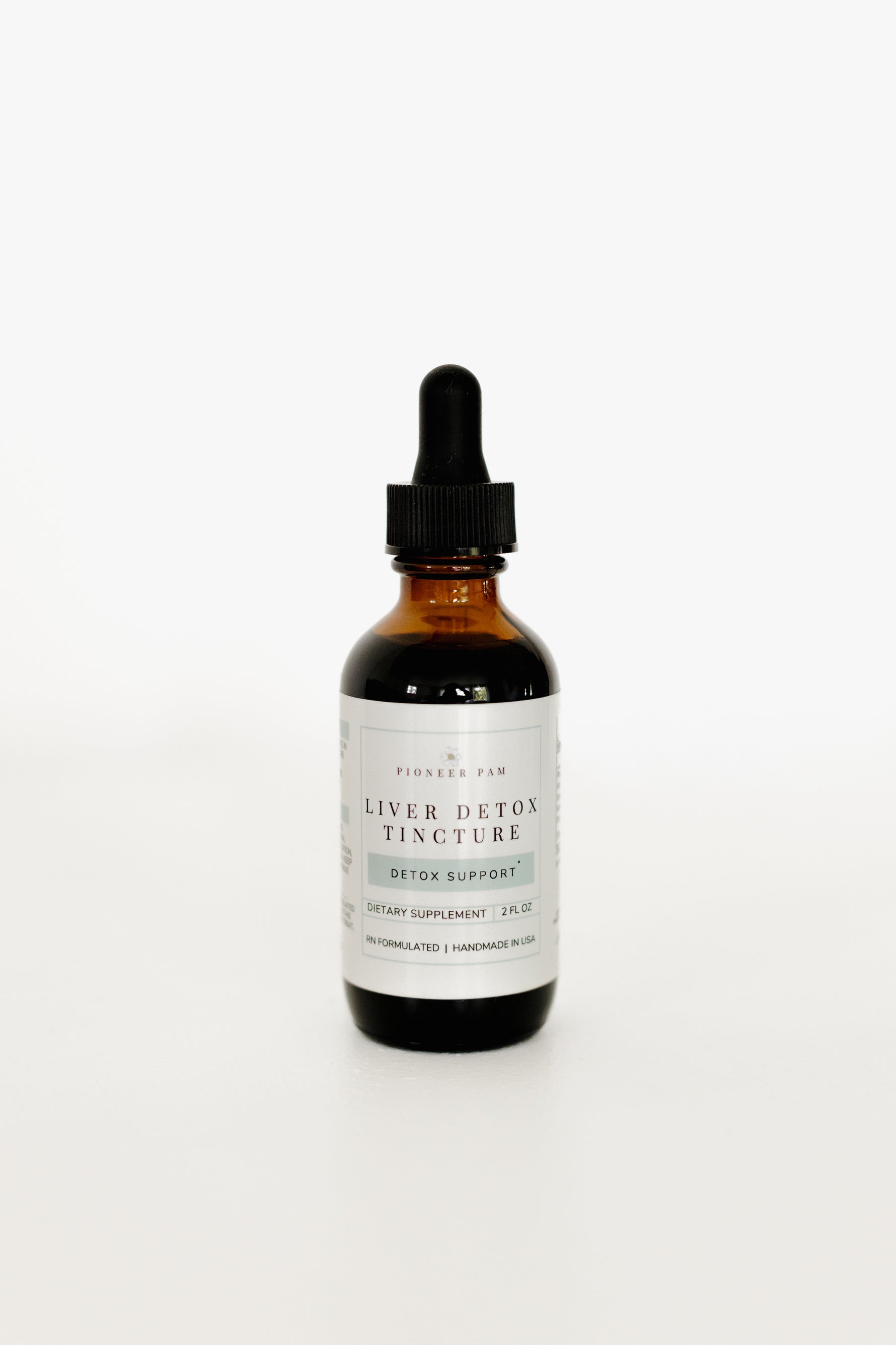 Pioneer Pam Liver Detox Tincture bottle with dropper, gentle liver support dietary supplement, 2 fl oz