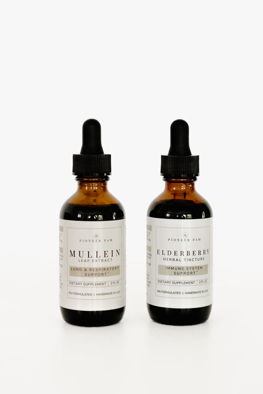 Dynamic Tincture Duo: Immune & Respiratory Support- Elderberry + Mullein Tincture